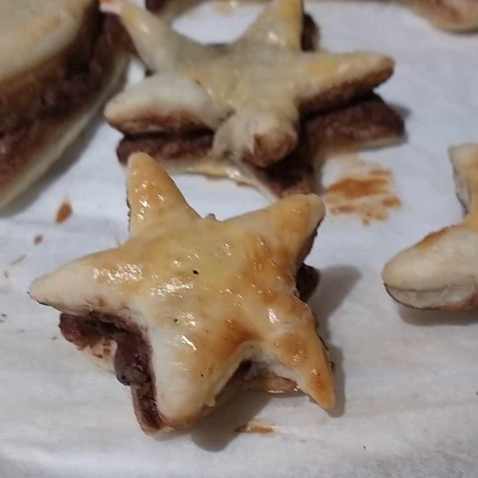 biscuits en pâte feuilletées, biscuit en forme d'étoile, biscuit en forme d'étoile de mer!