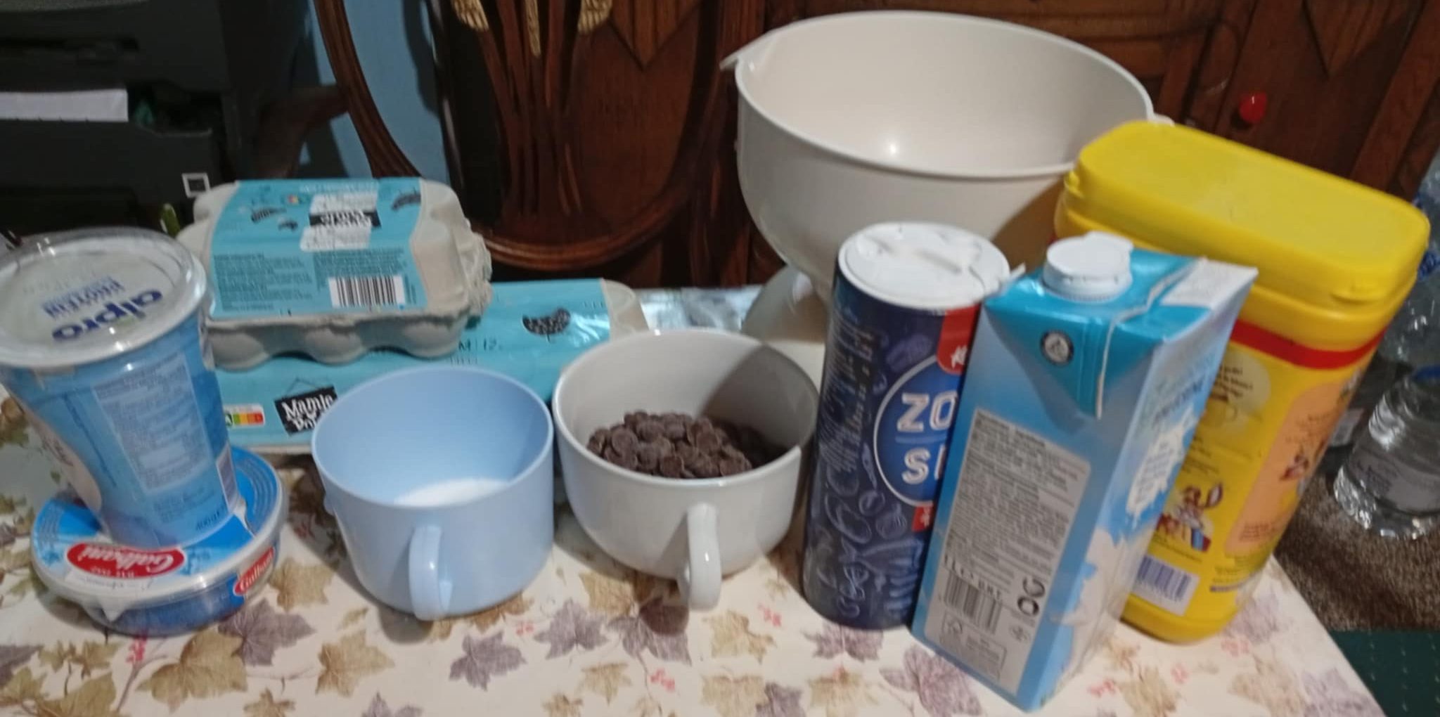 ingrédients pour la recette de cheesecake au chocolat